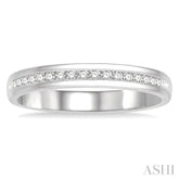 1/4 Ctw Round Cut Diamond Channel Men's Band 14K White Gold